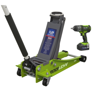 Sealey Trolley Jack & Cordless Impact Wrench Combo - Green (2001LEHVCOMBO)