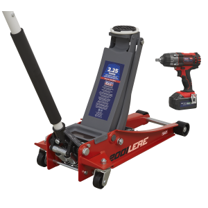 Sealey Trolley Jack & Cordless Impact Wrench Combo - Red (2001LERECOMBO)