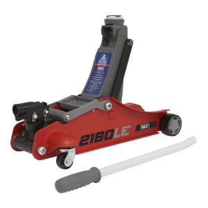 Sealey 180° Handle Low Profile Short Chassis Trolley Jack 2 Tonne - Red (2180LE)