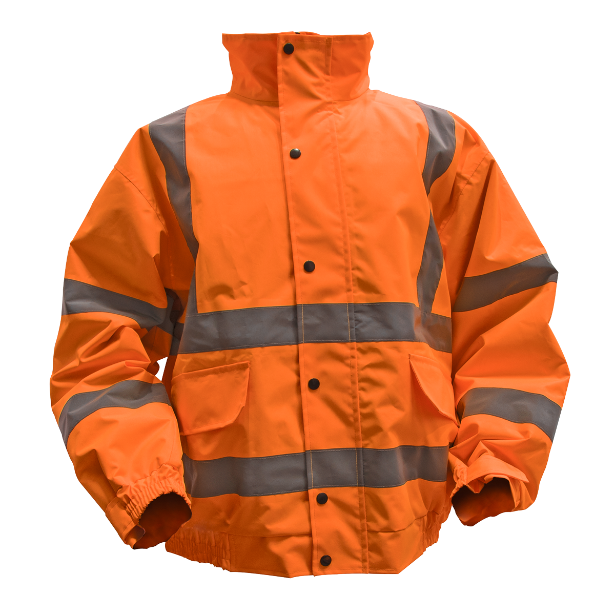 Sealey Worksafe® Hi-Vis Orange Jacket with Quilted Lining, Elasticated Waist & Cuffs - Large (802LO) - Image 2