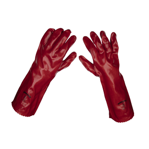 Sealey Worksafe® PVC Gauntlets 450mm, Red - Pair (9114)