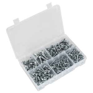 Sealey Countersunk & Pan Head Pozi Machine Screw Assortment M5-M8 264pc (AB054MS)