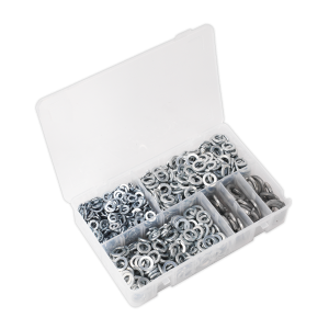 Sealey Zinc Plated Spring Washer Assortment M6-M16 1010pc - DIN 127B (AB058SW)