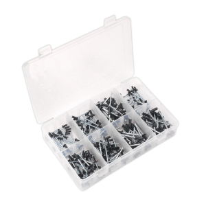 Sealey Black Anodised Rivet Assortment 200pc (AB074BR)