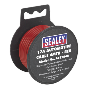 Sealey 17A Thick Wall Automotive Cable 4m - Red (AC1704R)