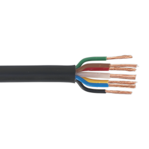 Sealey 30m Thin Wall Automotive Cable 6 x 1mm² 32/0.20mm, 1 x 2mm² 28/0.30mm - Black (AC28307CTH)