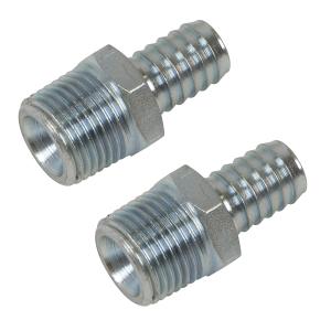 Sealey PCL Screwed Tailpiece Male 1/2"BSPT - 1/2" Hose - Pack of 2 (AC99)