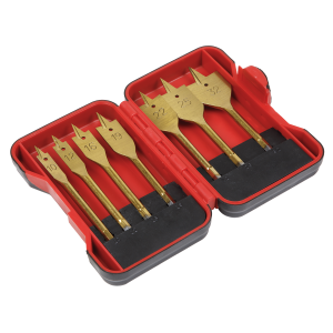 Sealey Titanium Coated Flat Wood Drill Bit Set 7pc (AK3707FW)
