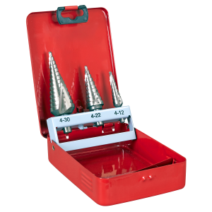 Sealey Spiral Flute HSS M2 Step Drill Bit Set 3pc (AK4743)