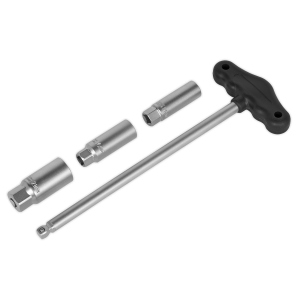 Sealey T-Bar & Rubber Insert Spark Plug Socket Set 3/8"Sq Drive 4pc (AK6550)