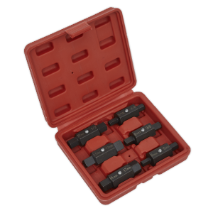 Sealey Double End Oil Drain Plug Key Set 6pc (AK658)