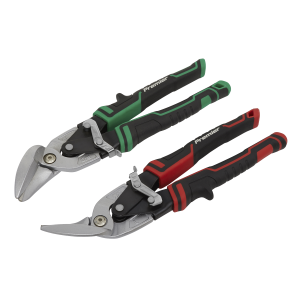 Sealey Premier High Leverage Offset Aviation Tin Snip Set 2pc (AK69072)