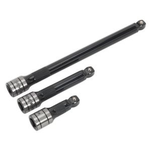 Sealey Premier Black Wobble/Rigid Extension Bar Set 1/2"Sq Drive 3pc (AK7692)