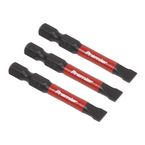 Sealey Premier Slotted Impact Power Tool Bits 6.5 x 50mm 3pc (AK8228)