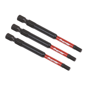 Sealey Premier Hex Impact Power Tool Bits 4 x 75mm 3pc (AK8262)