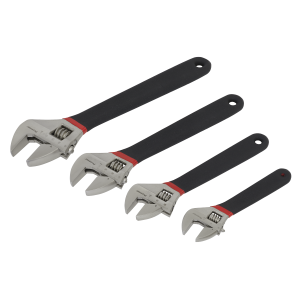 Sealey Premier Adjustable Wrench Set Ni-Fe Finish 4pc (AK9935)