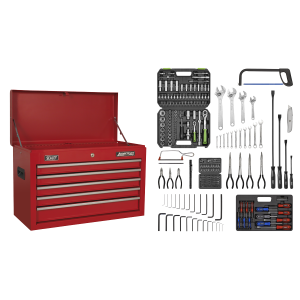 Sealey American PRO® Topchest 5 Drawer with 272pc Tool Kit - Red (AP225COMBO)