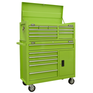 Sealey American PRO® Topchest & Rollcab Combination 15 Drawer - Green (AP41STACKHV)