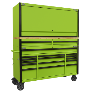 Sealey Superline PRO® Black Edition Mobile Trolley with Wooden Worktop, Hutch & 2 Drawer Riser 15 Drawer 1549mm (AP6115BECOMBO1)