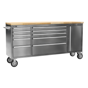 Sealey Premier™ Mobile Stainless Steel Tool Cabinet & Cupboard 10 Drawer (AP7210SS)
