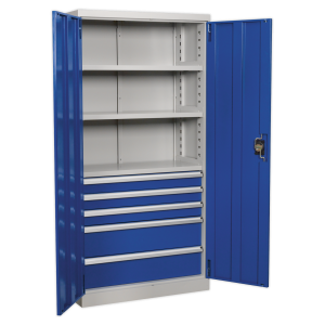 Sealey Premier Industrial™ Cabinet with 5 Drawers & 3 Shelves 1800mm (APICCOMBO5)