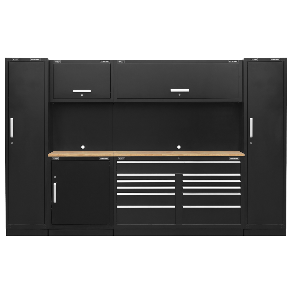 Sealey Premier™ Storage System with Hardwood Worktop 3.55m (APMSCOMBO7W)