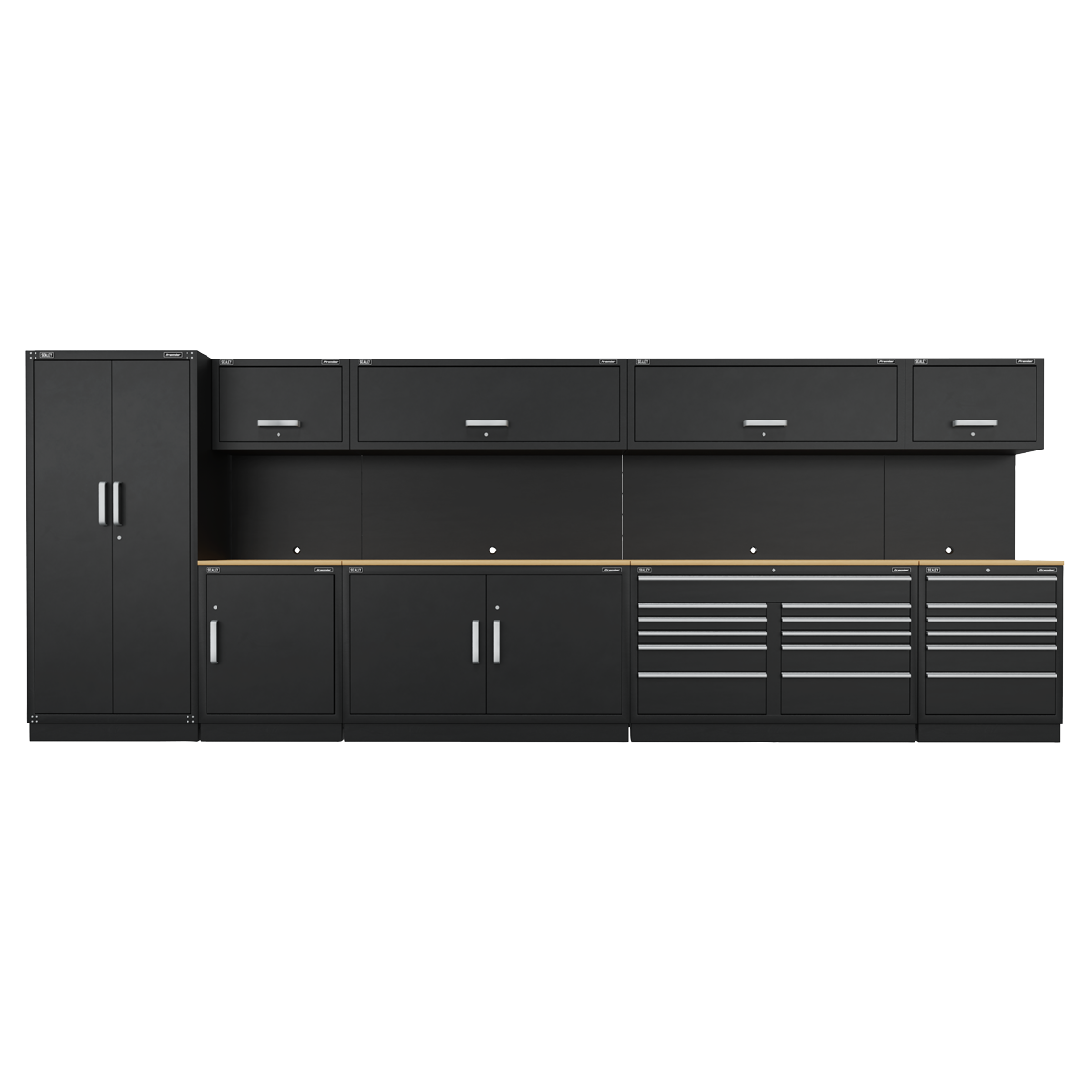 Sealey Premier™ Storage System with Hardwood Worktop 5.58m (APMSOAK)