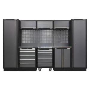 Sealey Superline PRO® Storage System with Stainless Worktop 3.24m (APMSSTACK03SS)