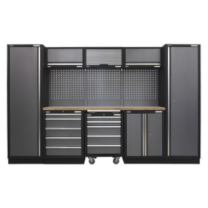Sealey Superline PRO® Storage System with Wood Worktop 3.24m (APMSSTACK03W)