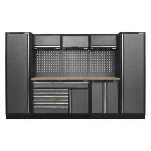Sealey Superline PRO® Storage System with Pressed Wood Worktop 3.24m (APMSSTACK13W)