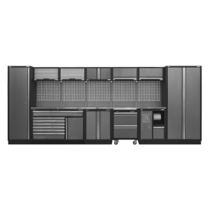 Sealey Superline PRO® Storage System with Stainless Worktop 4.92m (APMSSTACK15SS)