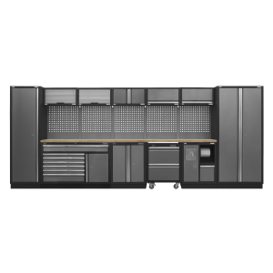 Sealey Superline PRO® Storage System with Pressed Wood Worktop 4.92m (APMSSTACK15W)