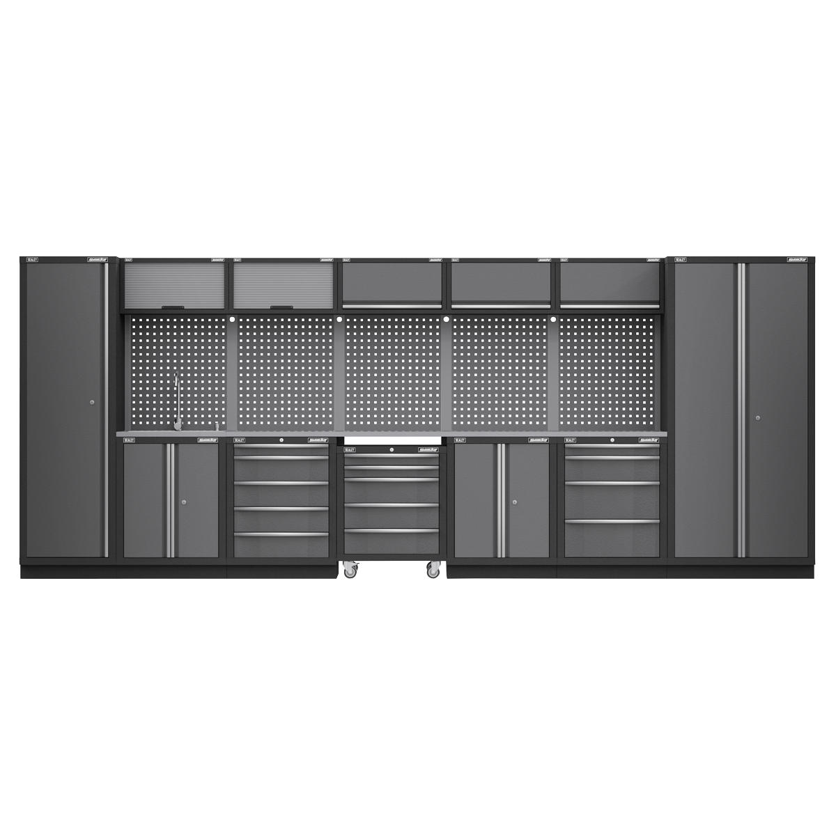 Sealey Superline PRO® Storage System with Stainless Worktop 4.92m (APMSSTACK17SS)