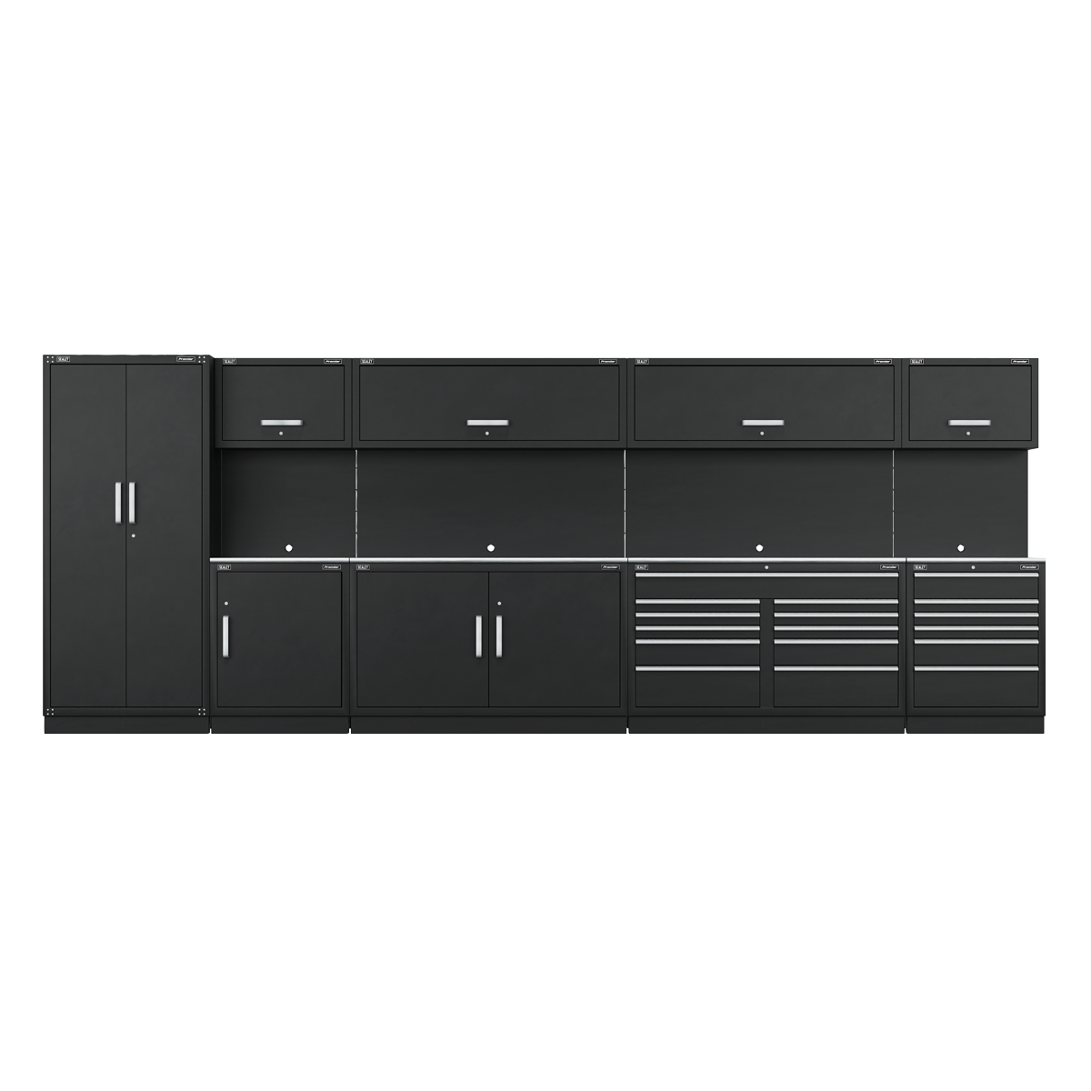 Sealey Premier™ Storage System with Stainless Worktop 5.58m (APMSSTEEL)