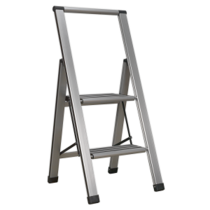 Sealey Professional Folding Step Ladder 2-Step Aluminium 150kg Capacity (APSL2)
