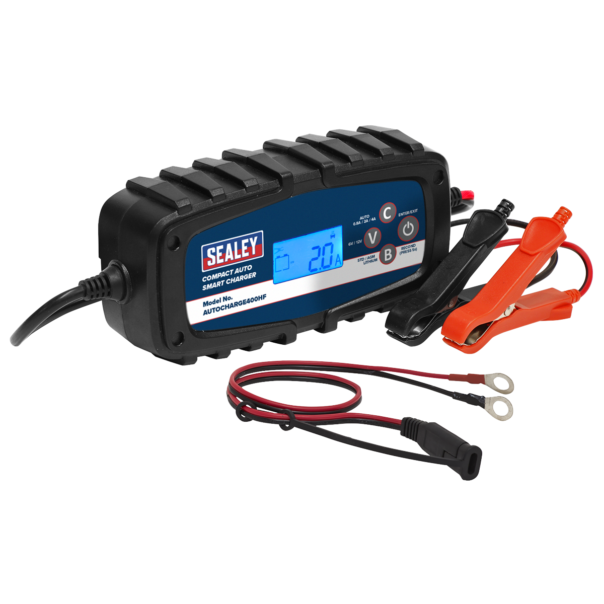 Sealey 6/12V Compact Auto Smart Charger & Maintainer 4A (AUTOCHARGE400HF)