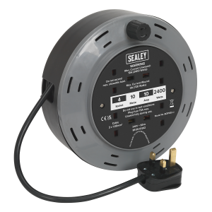 Sealey 10m Cassette Type Cable Reel with Thermal Trip 4 x 230V (BCR10B)