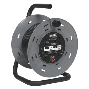 Sealey 25m Cable Reel with Thermal Trip 4 x 230V (BCR25)