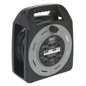 Sealey 25m Box Type Cable Reel with Thermal Trip 4 x 230V (BCR25CB)
