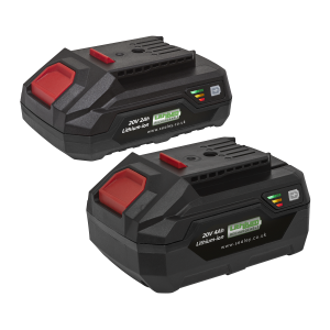 Sealey SV20 Series Power Tool Battery 20V 2Ah & 4Ah - Pack of 2 (BK24)