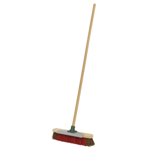 Sealey Heavy-Duty Stiff/Hard Bristle Broom with Scraper 16"(405mm) (BM16SC)