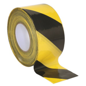 Sealey Non-Adhesive Hazard Warning Barrier Tape 80mm x 100m - Black/Yellow (BTBY)