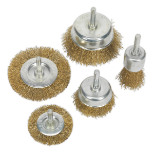 Sealey Crimped Wire Brush Set 5pc (BWBS05)