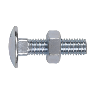 Sealey Zinc Plated Coach Bolt & Nut M10 x 40mm, DIN 603 - Pack of 50 (CBN1040)