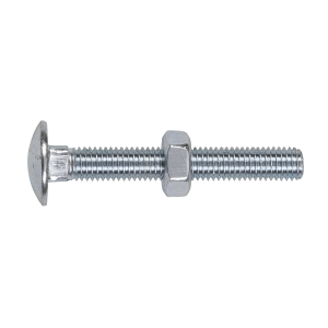 Sealey Zinc Plated Coach Bolt & Nut M10 x 75mm, DIN 603 - Pack of 50 (CBN1075)