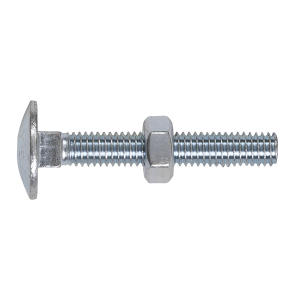 Sealey Zinc Plated Coach Bolt & Nut M6 x 40mm, DIN 603 - Pack of 100 (CBN640)