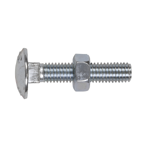 Sealey Zinc Plated Coach Bolt & Nut M8 x 40mm, DIN 603 - Pack of 50 (CBN840)