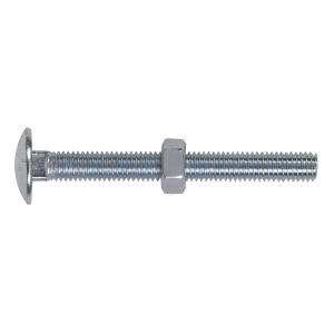 Sealey Zinc Plated Coach Bolt & Nut M8 x 75mm, DIN 603 - Pack of 50 (CBN875)