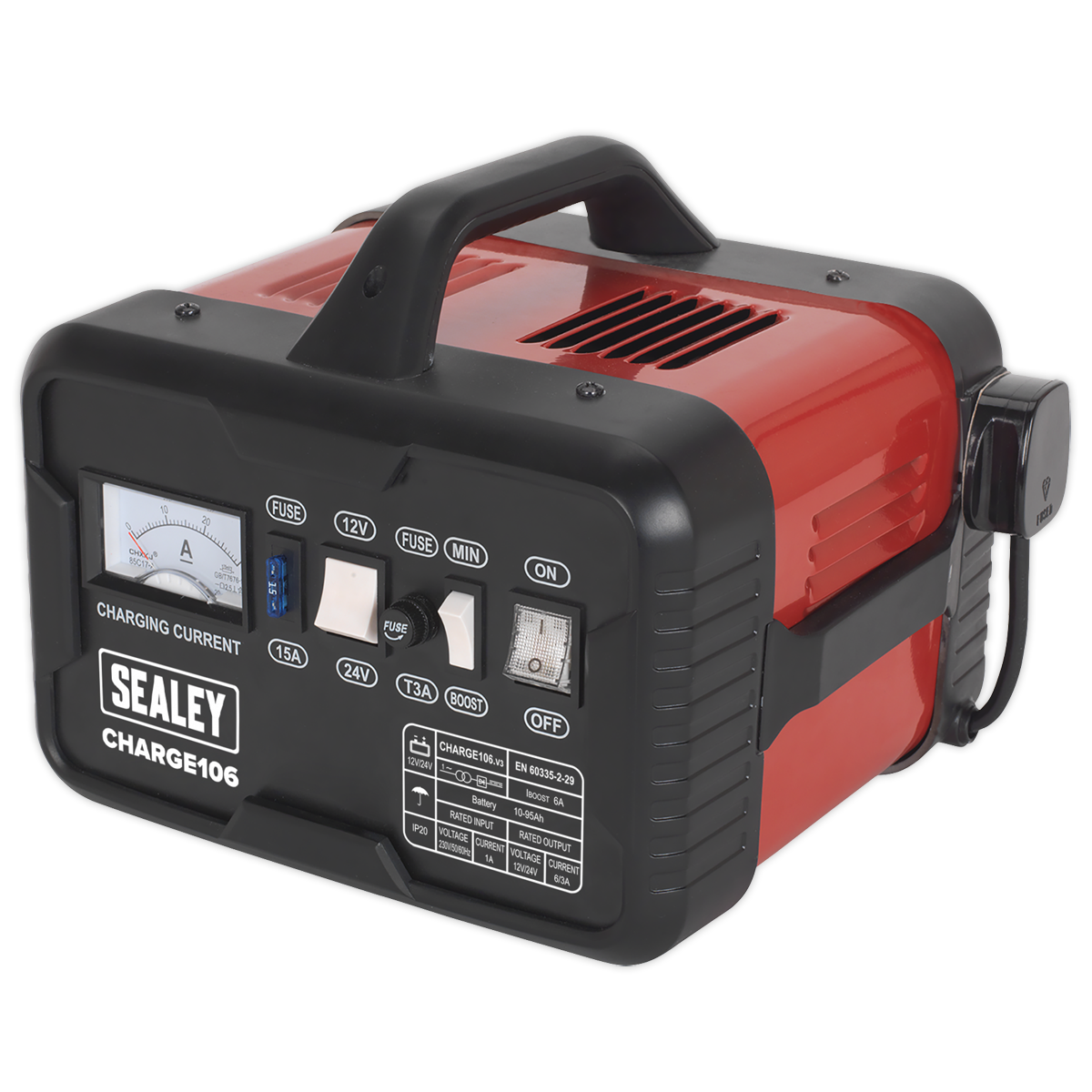 Sealey 12/24V Battery Charger 8A 230V (CHARGE106)