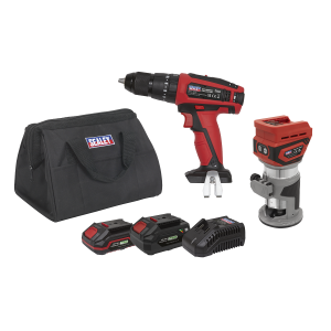 Sealey 2 x SV20 Series Cordless Power Tool Kit 20V - 2 Batteries (CP20VCOMBO12)